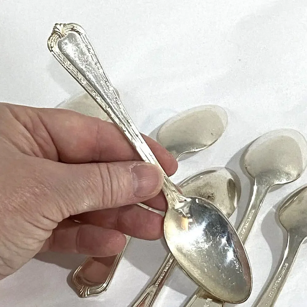Silverplate teaspoons set (6) International Silver hallmarked MN & Co vintage